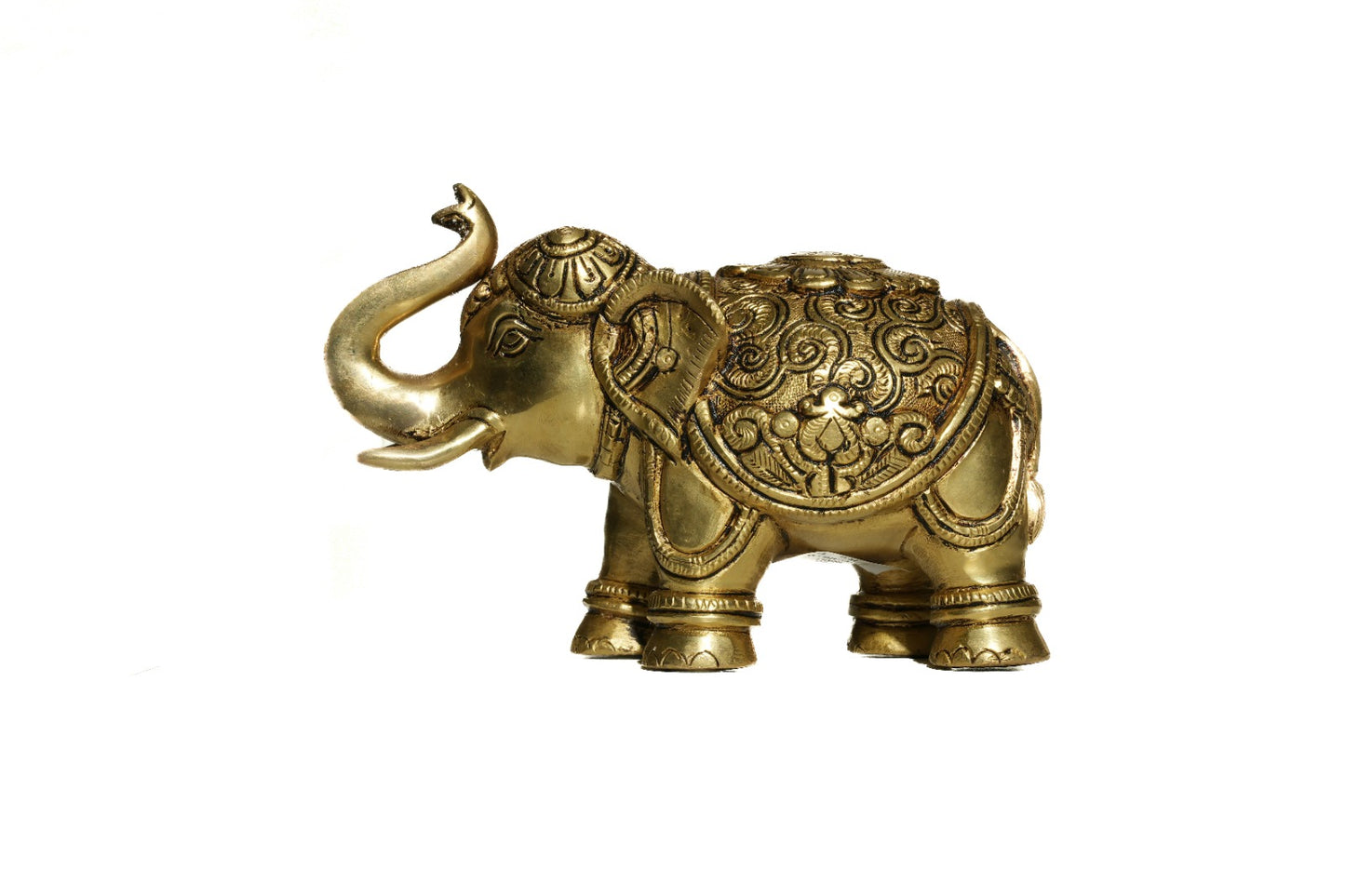 Antique Finish Brass Elephant Idol – Traditional Vastu & Home Decor