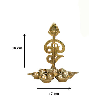 Brass OM Arumugavel Vilakku – Lord Murugan Pooja Lamp