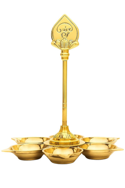 Brass Arumugavel Vilakku with Vel – Lord Murugan Deepam Pooja Lamp