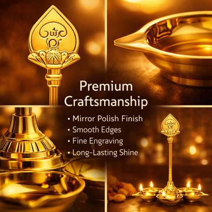 Brass Arumugavel Vilakku with Vel – Lord Murugan Deepam Pooja Lamp