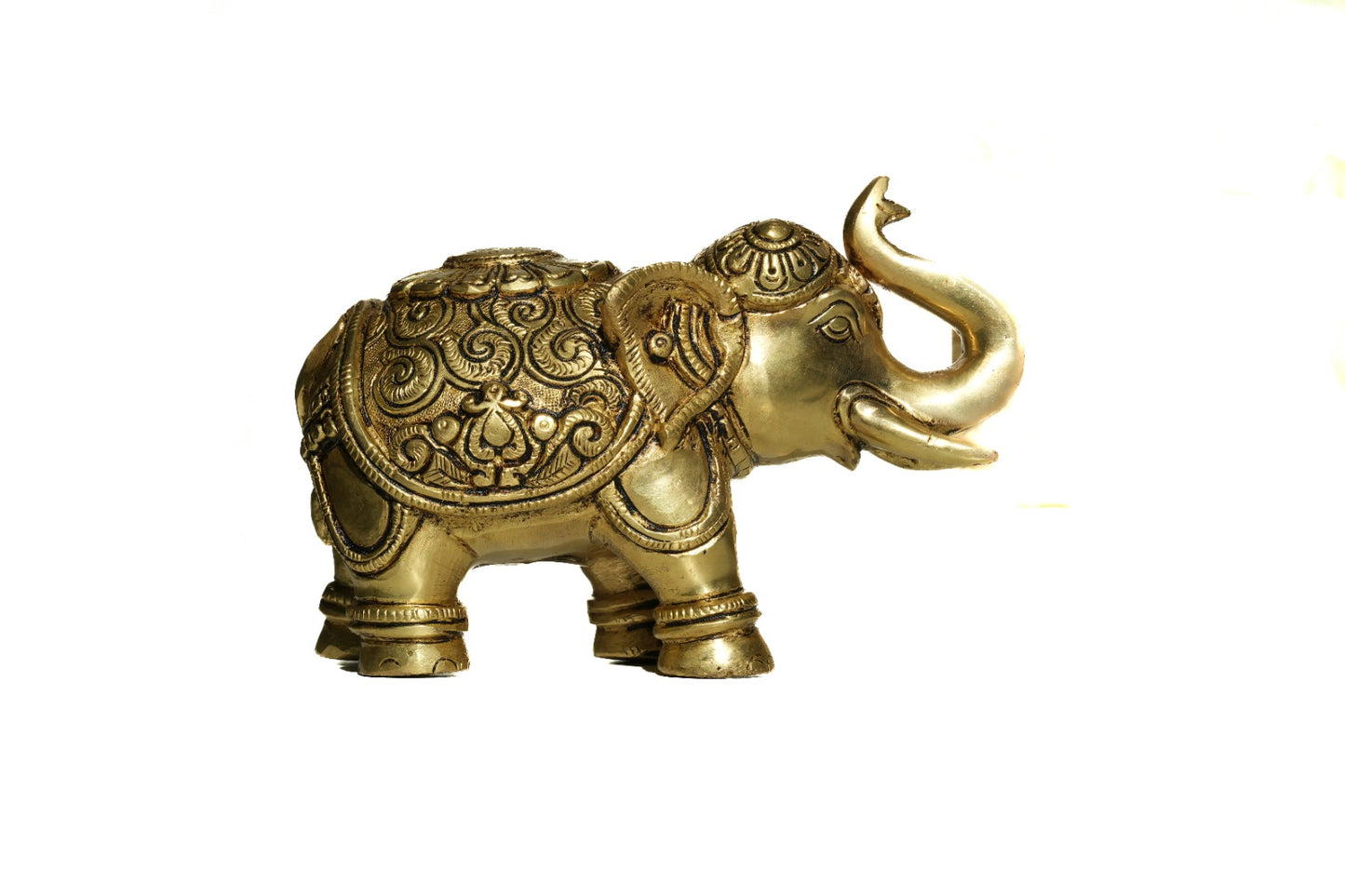 Antique Finish Brass Elephant Idol – Traditional Vastu & Home Decor