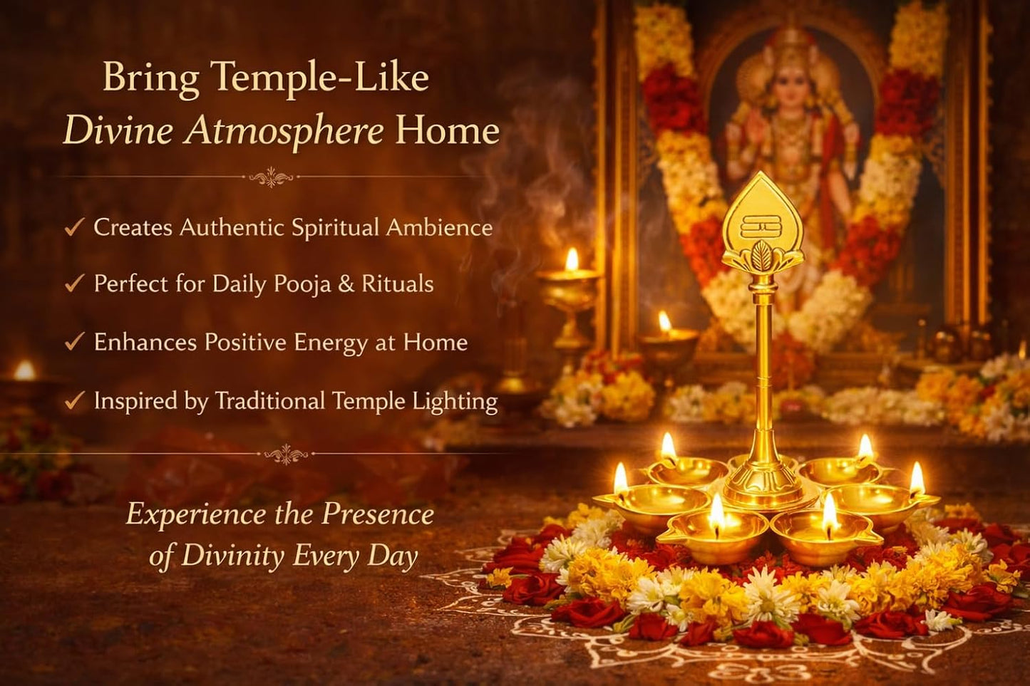 Brass Arumugavel Vilakku with Vel – Lord Murugan Deepam Pooja Lamp