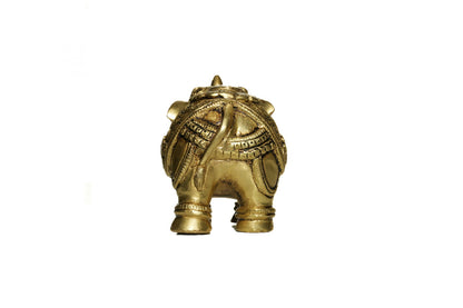 Antique Finish Brass Elephant Idol – Traditional Vastu & Home Decor