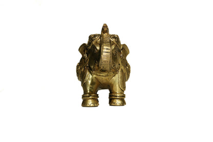 Antique Finish Brass Elephant Idol – Traditional Vastu & Home Decor