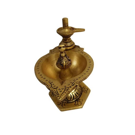 Brass Shivling Nandhi Vilakku – Pradosha Deepam Lamp for Pooja