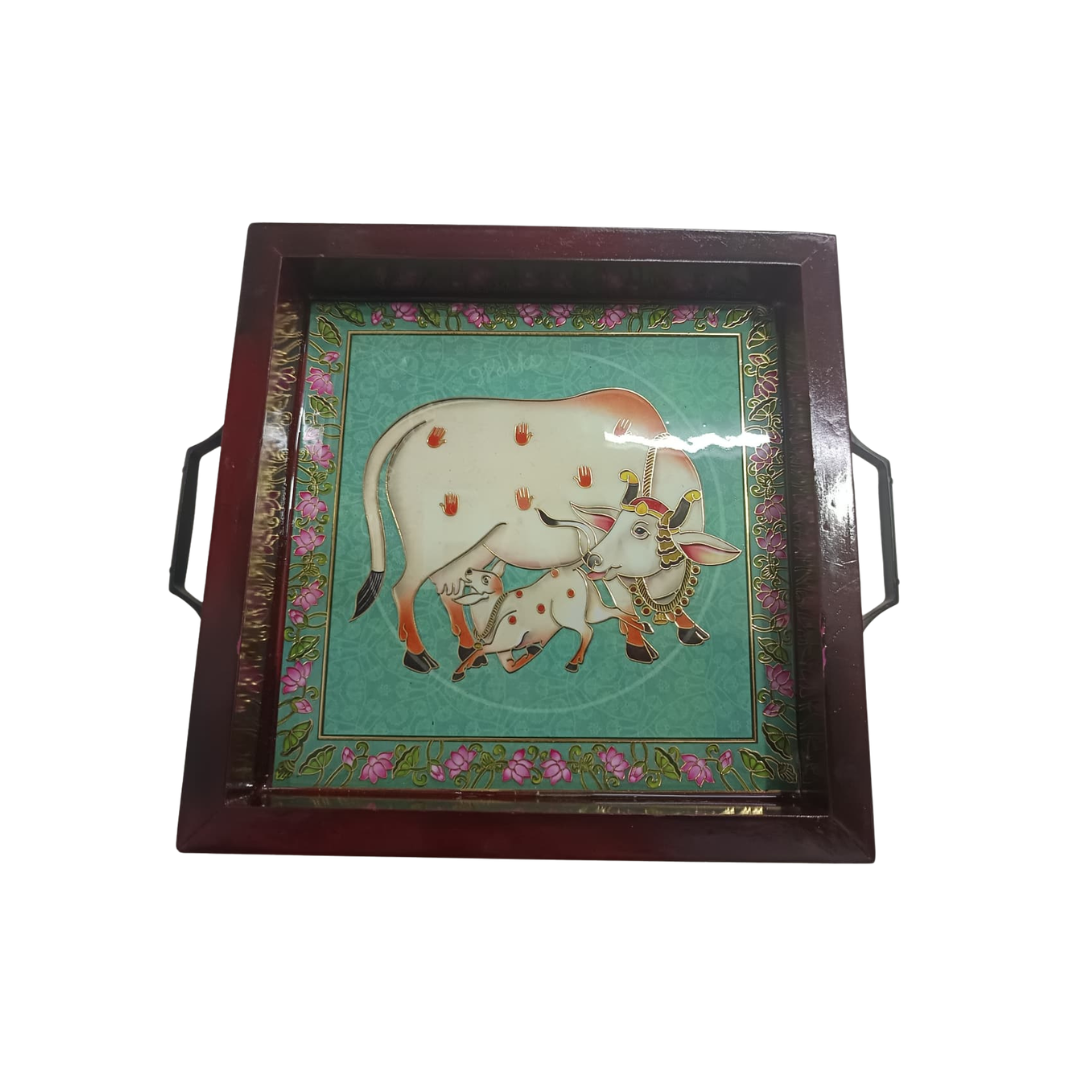 Wooden Peacock Tray – Elegant Serving Platter for Home (10 Inch)