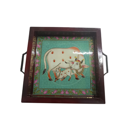 Wooden Peacock Tray – Elegant Serving Platter for Home (10 Inch)