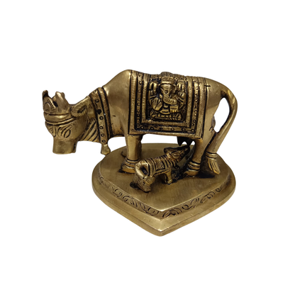 Brass Vastu Cow & Calf Idol – Sacred Home Decor for Prosperity