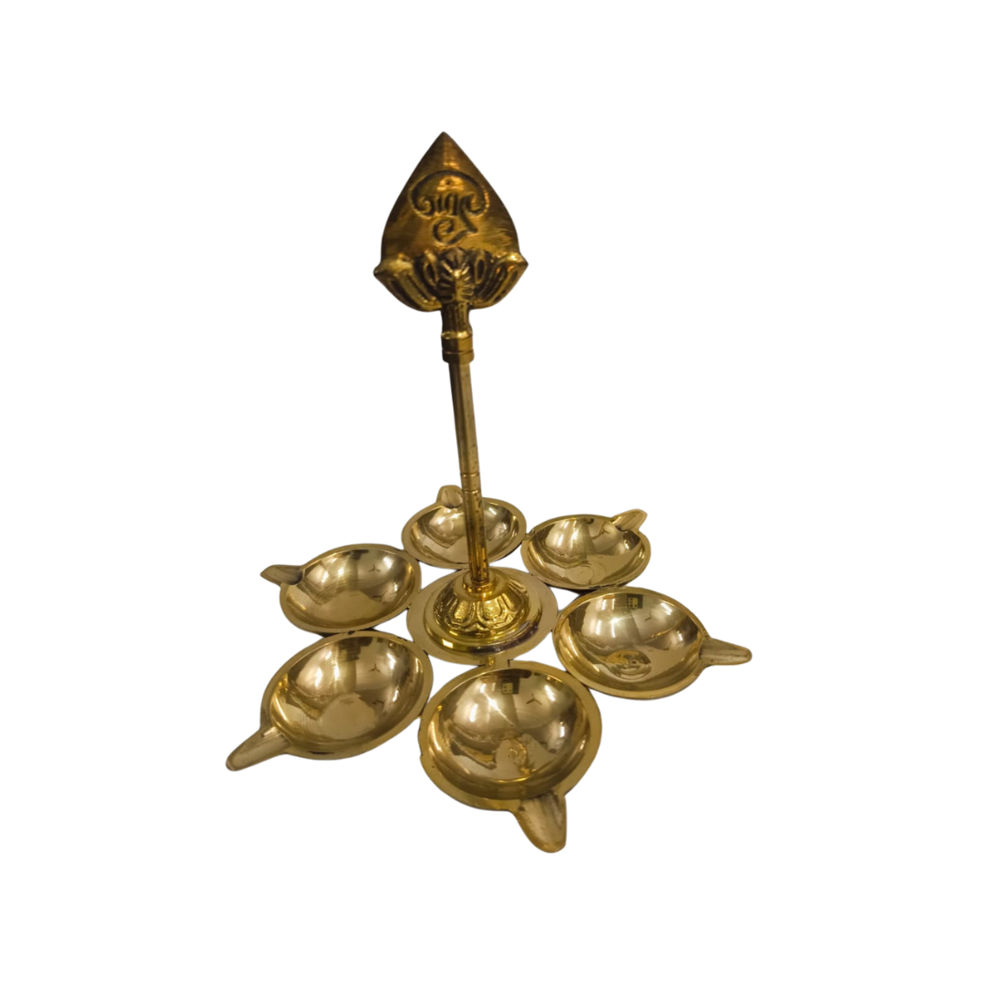 Brass Arumugavel Vilakku with Vel – Lord Murugan Deepam Pooja Lamp