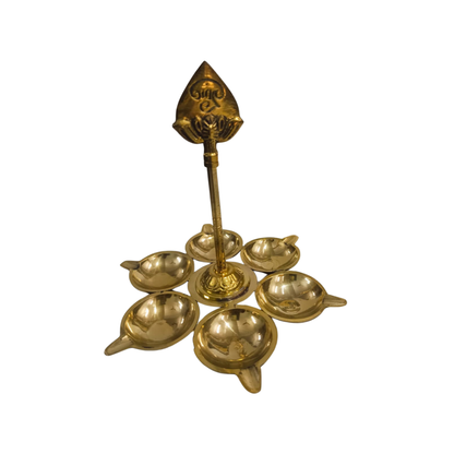 Brass Arumugavel Vilakku with Vel – Lord Murugan Deepam Pooja Lamp