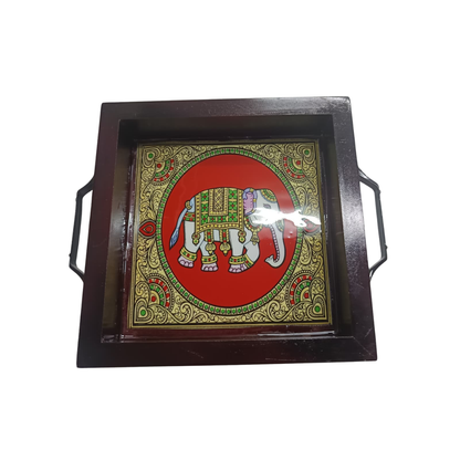 Wooden Peacock Tray – Decorative Gift & Serving Platter (8 Inch)