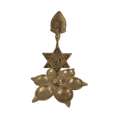 Brass OM Saravanabhava Vilakku – Murugan Devotional Pooja Lamp