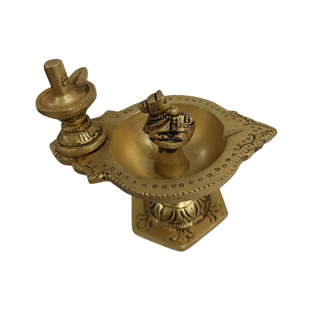 Brass Shivling Nandhi Vilakku – Pradosha Deepam Lamp for Pooja