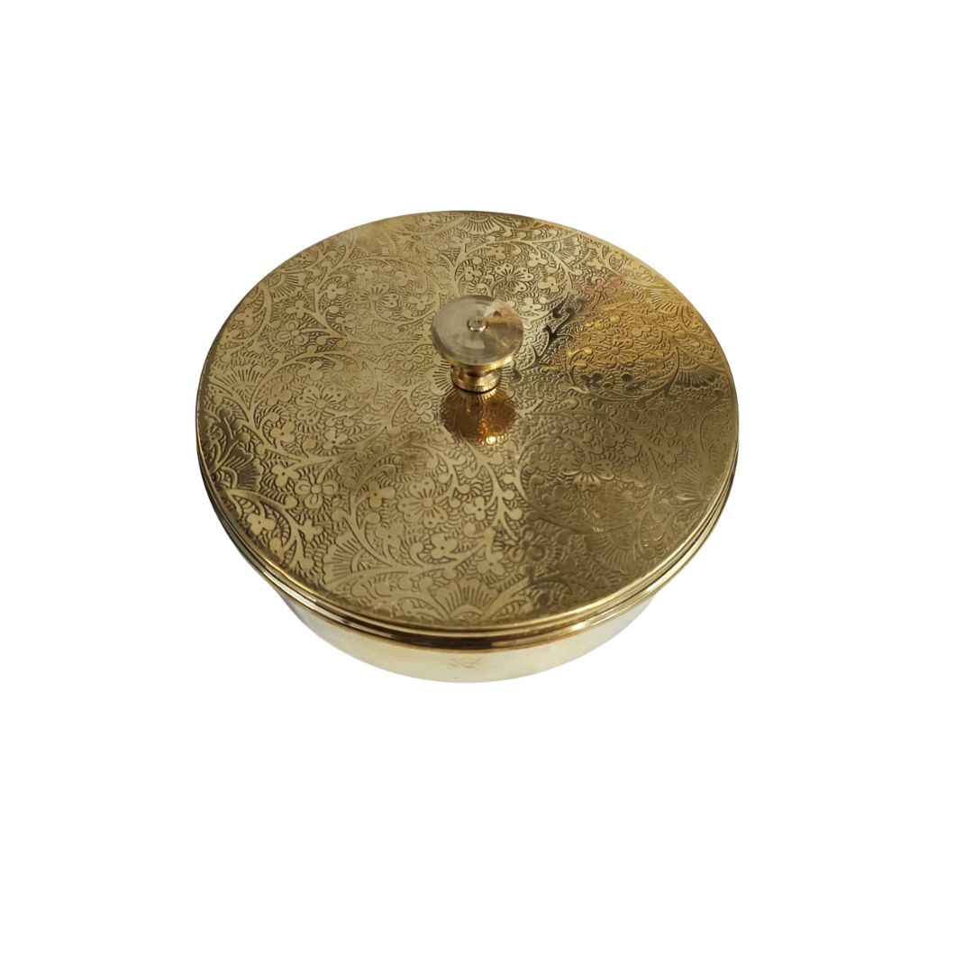 Authentic South Indian Brass Anjarai Petti – Traditional Spice Organizer