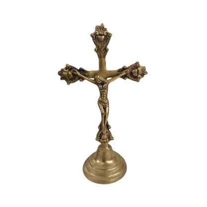 Jesus on Cross Brass Statue – Premium Crucifix for Home & Prayer Decor