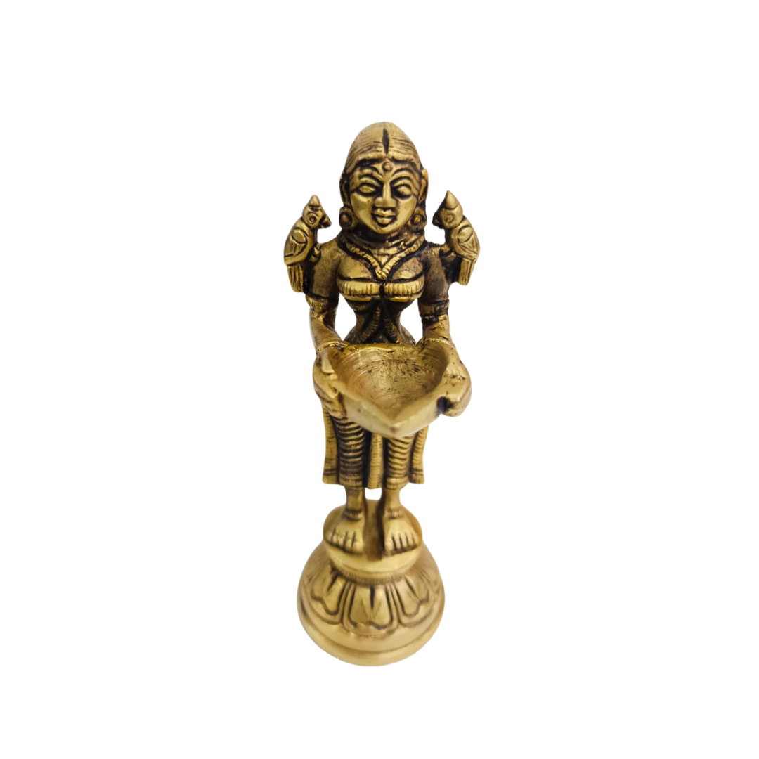 Brass Paavai Vilakku – Traditional Lady Lamp for Pooja & Home Decor