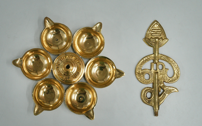Brass OM Saravanabhava Vilakku – Murugan Devotional Pooja Lamp