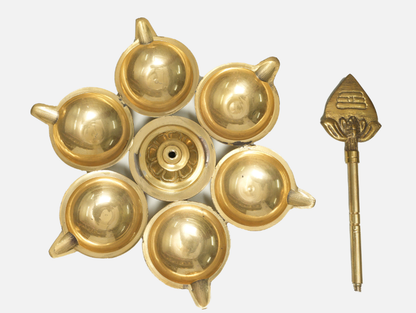 Brass Arumugavel Vilakku with Vel – Lord Murugan Deepam Pooja Lamp